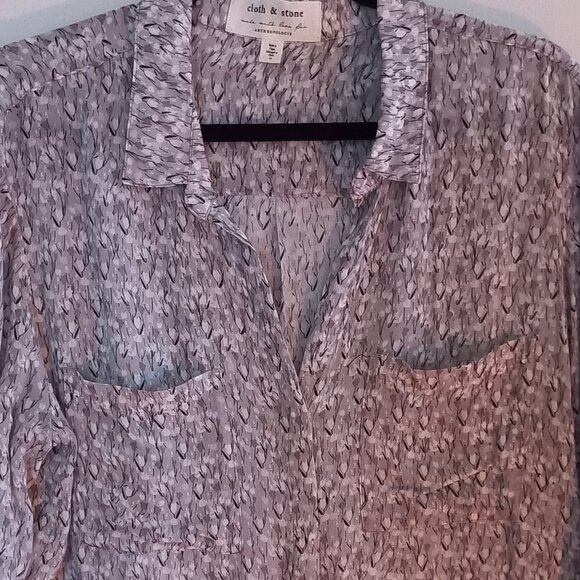 CLOTH & STONE for ANTHROPOLOGIE delicate white flowers blouse - Picture 7 of 12